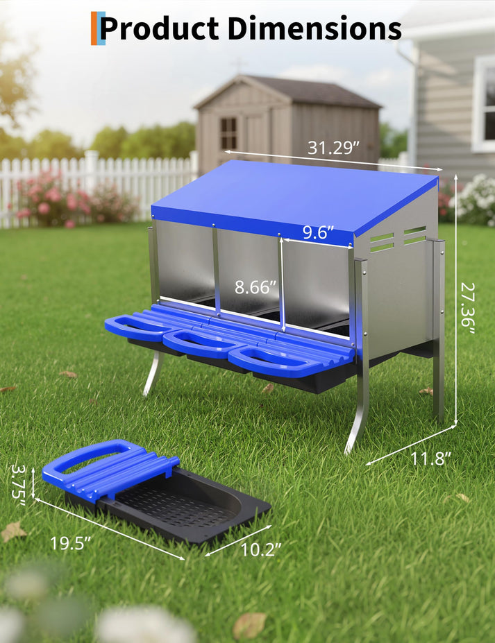 Espace de ponte confortable pour poules